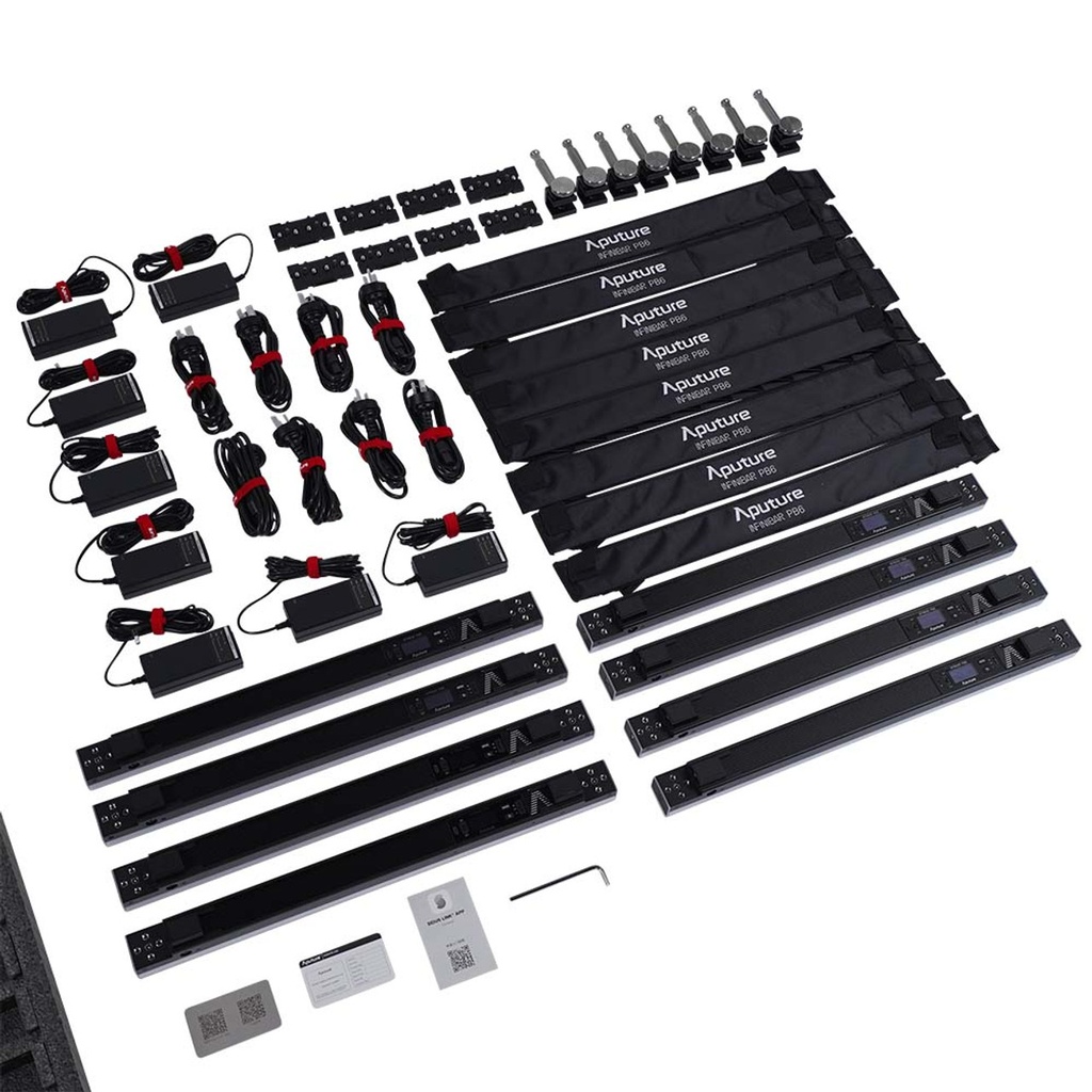 Set of 8x Aputure INFINIBAR PB6 w/ Charging Case